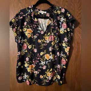 Ann Taylor Loft Garden floral blouse size large
